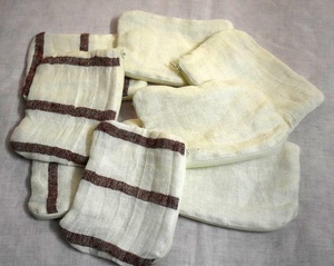 100% pochette à bijoux en lin de lin en blanc uni et type poinçon à rayures pour sacs à provisions - Product Image 1