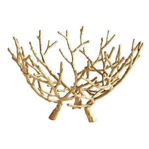 Tazón de fruta con ramas de aluminio y metal al por mayor, mesa chapada en oro y metal de calidad de lujo, mesa de comedor decorativa para el hogar, cuencos para servir - Product Image 1