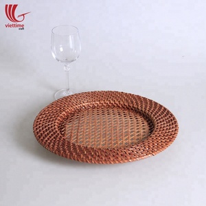 Tapis de table rond en rotin, chargeur de mariage, 12 pièces, vente en gros - Product Image 1