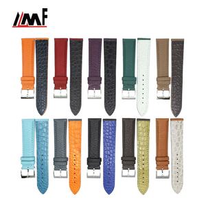 New 18mm 19mm 20mm 22mm Italian Luxury Soft Premium Padded Clemence Calf Leather Stainless Steel Buckle Pin Buckle <b>Watch</b> Strap - Product Image 4