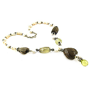 Collar de cuentas de piedras preciosas de cuarzo ahumado de Plata de Ley 925 más vendido, regalo de joyería con cuentas finas para mujer - Product Image 1