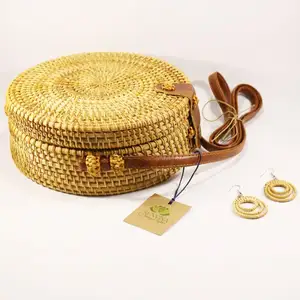 Custom handbag indonesia bali rattan shopping shoulder straw beach bag handles ecofriendly