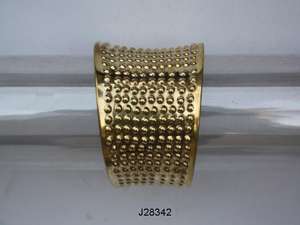 Bracelet en laiton poli miroir pour femmes, modèles gaufrés, en métal indien, artisanat indien - Product Image 3