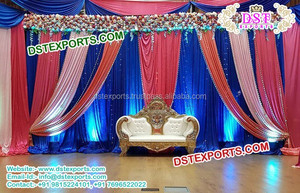 มหารานีม่านฉากหลังสำหรับงานแต่งงาน,ม่านฉากหลังปักลายสำหรับเวที Mehndi - Product Image 5