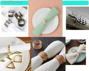 Fil en acier inoxydable Rond de serviette écologique Porte-serviettes de table économique pour hôtel, restaurant et fêtes - Product Image 2