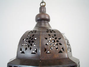 B136 gran estilo europeo antiguo octogonal lámpara marroquí tradicional latón hierro colgantes iluminación candelabros luces colgantes - Product Image 3