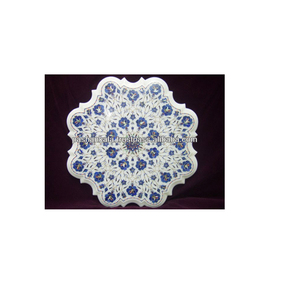 Tableros Decorativos de Mármol Blanco con Incrustaciones de Lapislázuli - Product Image 1