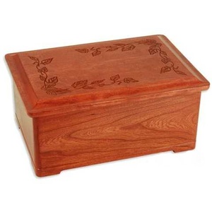 Gravée oiseaux Antique commémoratif, boîte de cercueil en bois bon marché pour adultes, cendres funérailles humaines, urnes de crémation Style américain/européen - Product Image 5