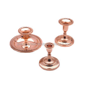 Set of 3 Rose Gold Finishes Chamber <b>Stick</b> <b>Candle</b> <b>Holder</b> / <b>Candle</b> Stand for Home Usage Modern Design <b>Candle</b> Stand - Product Image 1