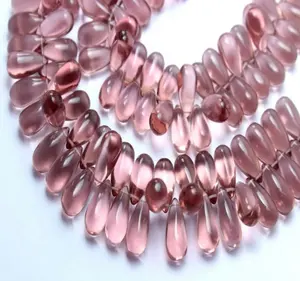 Natürliche rosa Amethyst Quarz glatte Perlen 8 Zoll