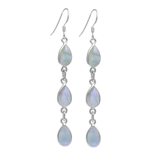 Pendientes de Plata de Ley 925 con Gema de Prehnita en Forma de Pera, Joyería de Moda para Bodas, Regalos, Fiestas para Mujeres - Product Image 1