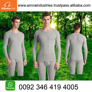 Conjunto de Calzoncillos largos cálidos con cuello redondo para invierno, 100% algodón, para hombre - Product Image 1