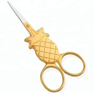 Ciseaux à ongles en acier inoxydable pour manucure Ciseaux à cuticules Lame droite et courbe Ciseaux fantaisie dorés avec logo personnalisé - Product Image 1