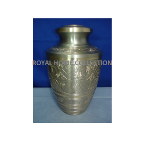 Hot Sale Modern Style Green and <b>Black</b> <b>Foam</b> Classic Human Ashes Urn for Human Ashes Elegant Design Silver Brass Cremation Urn - Product Image 3