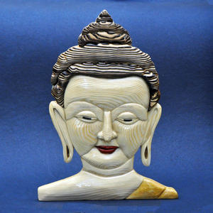 Intagliato a mano scultura in legno statue di <span class=keywords><strong>Buddha</strong></span> testa da Bali