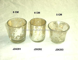 โบราณชุบเงินแก้ว Votive ตกแต่งบ้านเชิงเทียนแก้วสำหรับตกแต่งบ้าน - Product Image 2