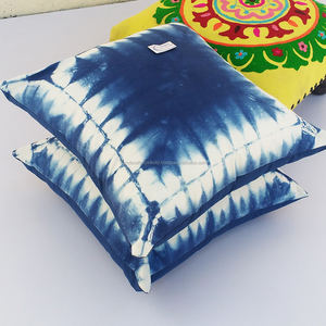 Jaipuri Famous Japanese Folding Technique Cotton Fabric <b>Pillow</b> <b>Cases</b> Indian Tie Dyed Decorative <b>Pillows</b> Shibori Cushion Covers - Product Image 3