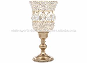 Porte-bougie en métal en aluminium scintillant Glam Crystal Hurricanes pour mariage Table d'événement Centre de décoration - Product Image 5