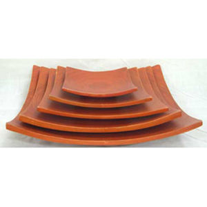 Plaque de bambou enroulée naturelle fabriquée à la main Laque écologique Décoration artisanale - Product Image 1