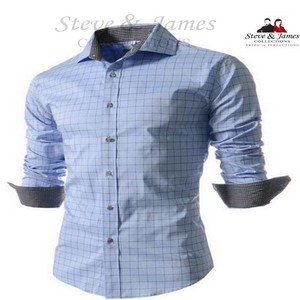 Scott's 2021 Camisa de algodón informal para hombre Diseño ajustado personalizado con cuello de camisa de Scott hecho en Tailandia para la primavera - Product Image 1