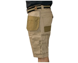 Vente en gros de shorts de travail en coton vêtements de travail personnalisés pour hommes shorts de travail à barres contrastées avec anneau en D en plastique - Product Image 2