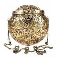 Bolso de mano con almohada de metal de latón de Estilo Vintage Bolso de mano elegante retro elegante de estilo vintage - Product Image 2