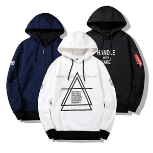 KFH24 Sudadera con capucha de árbol de fechas blancas para hombre logotipo personalizado serigrafiado bordado 100% algodón de punto de talla grande sudaderas de invierno - Product Image 2