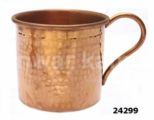 Taza de agua de cobre antiguo martillado Taza de cobre puro 100% para el hogar y el regalo - Product Image 1
