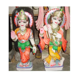 Statues en marbre du beau dieu hindou Krishna Ji Radha ji pour le bureau de culte et les hôpitaux Article décoratif pour les acheteurs - Product Image 1