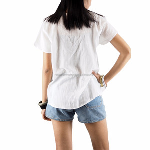 NAPAT เสื้อเบลาส์ของผู้หญิง,ผ้าฝ้ายดีไซน์แฟชั่นโบฮีเมียนล่าสุด - Product Image 2