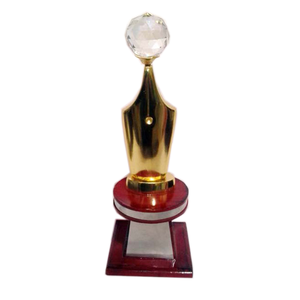 Nib Diamond Polished Brass Trophy <b>Cup</b> Sports-Themed Metal Award for Business Gifts - Product Image 1