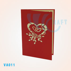 Heart Flower 3D Pop-Up <b>Card</b> Handmade Laser Cut <b>Paper</b> Crafts From Vietnam Custom Design Souvenir Greeting <b>Card</b> & Gifts - Product Image 3