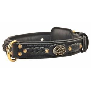 Collar de perro pesado de lujo-Ecológico Cierre de hebilla de cuero sostenible Diseño de encaje de cristal transparente para uso en exteriores Pago T/T - Product Image 3