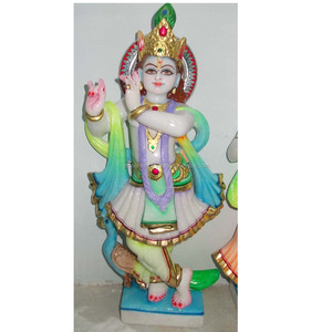 Estatua de Krishna de mármol hecha a mano - Product Image 1