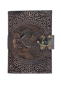 NEW ERA Game of Thrones Leather Hardcover <b>Diary</b> with Dragon Emblem Metal Clasp Pencil Grey 120 Sheets for Gift - Product Image 1