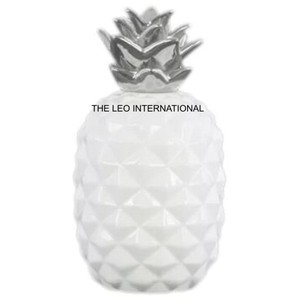 Nouveauté Sculpture en métal d'aluminium antique de style ananas finition argentée Meilleure vente Décoration de salon de maison Bureau - Product Image 1