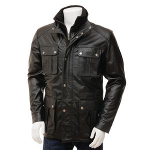 Abrigo largo de cuero genuino, productos de tienda en línea, productos de cuero - Product Image 1