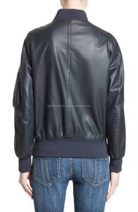 แจ็กเก็ตหนัง lambskin เนื้อนุ่มของแท้สำหรับแจ็กเก็ตผู้หญิงป้ายโลโก้สั่งทำร้านค้าออนไลน์ - Product Image 3