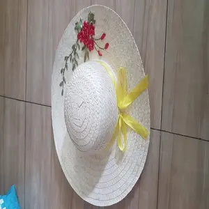 Модные летние женские соломенные шляпы с цветочной вышивкой оптом