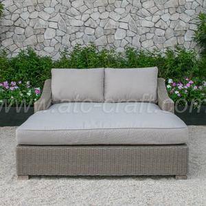Muebles de exterior con cama de mimbre doble moderna - Product Image 3
