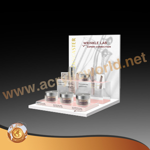 Exhibición de maquillaje cosmético de acrílico negro de encimera de fábrica/soporte de exhibición de maquillaje OEM personalizado/forma de L - Product Image 2