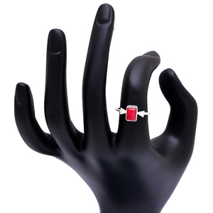 Square Cab <b>Ruby</b> Gemstone <b>Ring</b> 925 Sterling Silver Handmade <b>Ring</b> Jewelry Silver Plated Bezel Setting Fashionable <b>Ring</b> <b>For</b> <b>Women</b>. - Product Image 3