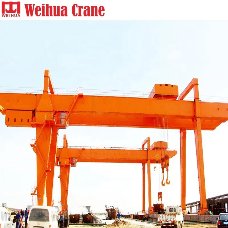 Weihua 50 टी 60t भारी शुल्क स्वचालित डबल बीम बंदरगाह गैन्ट्री क्रेन लिफ्ट