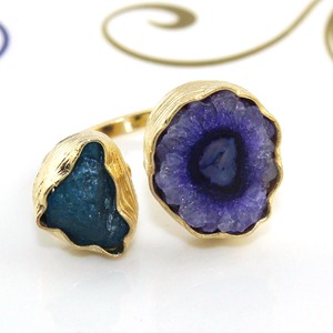 แหวนหินโมราชุบทองปรับได้,แหวนแซฟไฟร์ธรรมชาติและพลังงานแสงอาทิตย์แหวนควอตซ์แหวนใหญ่สำหรับผู้ชายและผู้หญิงพลอยบำบัด - Product Image 3