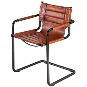 Silla Industrial de cuero y hierro, alta calidad - Product Image 3