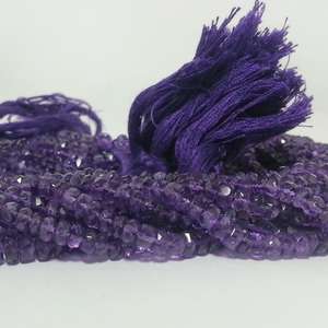 Cuentas de piedras preciosas facetadas de amatista púrpura Natural, 4mm, hilo para fabricación de joyas, tienda en línea, proveedor de piedra suelta Real - Product Image 1