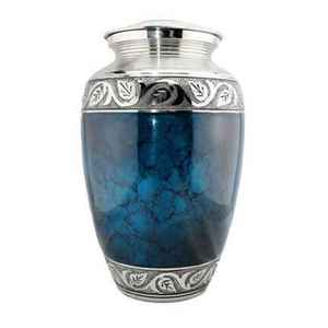 Urne funéraire en laiton massif de style américain en aluminium gris et or pour les cendres humaines adultes - Product Image 2