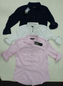 100% ใหม่โรงงาน Surplus เสื้อผ้าตราป้ายสุภาพสตรีผู้หญิง V คอปุ่มลงปกเสื้อแขนยาวบังคลาเทศสต็อก Lot - Product Image 2