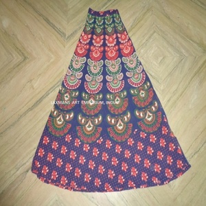 Indien rajsthani imprimé à la main longue taille jupes portefeuille barmeri imprimé jupes longues en gros mode imprimé jupes en gros - Product Image 4