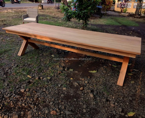 Luxury Modern Design Solid Teak Wood X Leg Dining Outdoor Table 2.5m Long Garden <b>Furniture</b> for Hotels and Farmhouses - Product Image 4